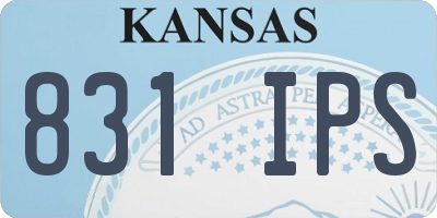 KS license plate 831IPS