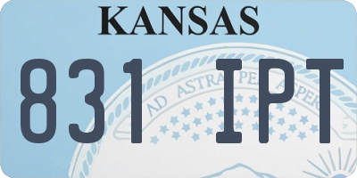 KS license plate 831IPT
