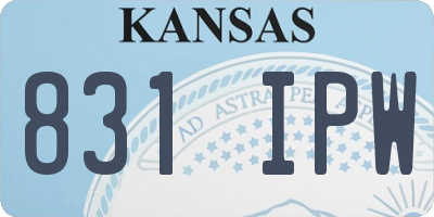 KS license plate 831IPW