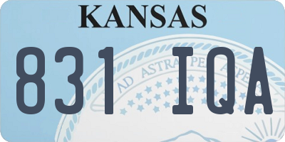 KS license plate 831IQA