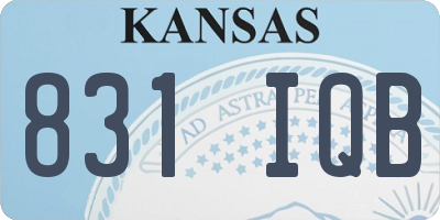 KS license plate 831IQB