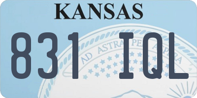 KS license plate 831IQL