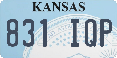 KS license plate 831IQP
