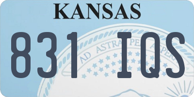 KS license plate 831IQS