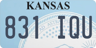 KS license plate 831IQU