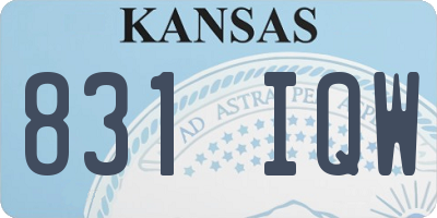 KS license plate 831IQW