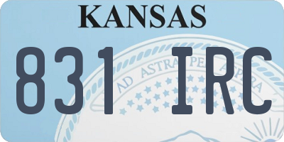 KS license plate 831IRC