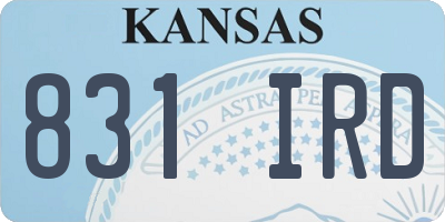 KS license plate 831IRD
