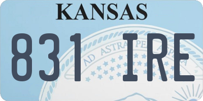 KS license plate 831IRE