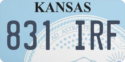 KS license plate 831IRF