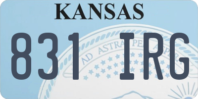 KS license plate 831IRG
