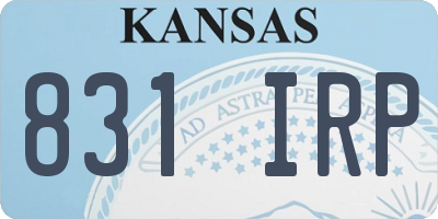 KS license plate 831IRP