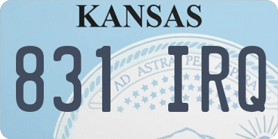 KS license plate 831IRQ