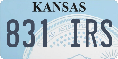 KS license plate 831IRS