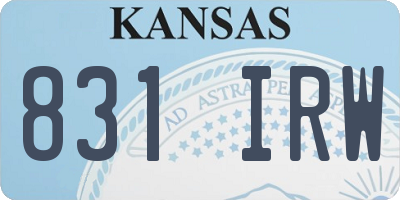 KS license plate 831IRW