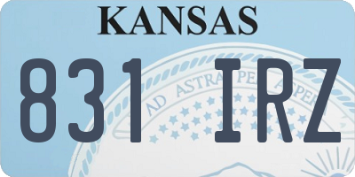 KS license plate 831IRZ