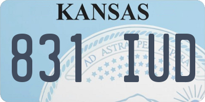 KS license plate 831IUD