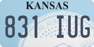 KS license plate 831IUG