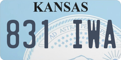 KS license plate 831IWA