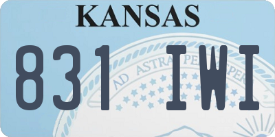 KS license plate 831IWI
