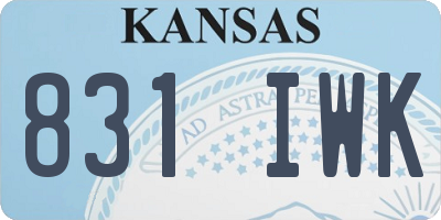 KS license plate 831IWK
