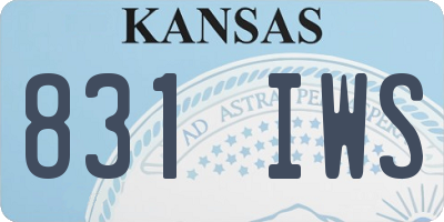 KS license plate 831IWS