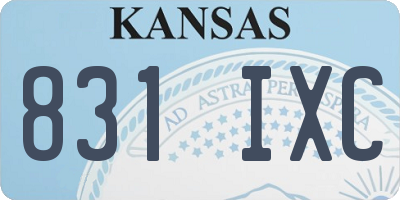 KS license plate 831IXC