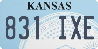 KS license plate 831IXE