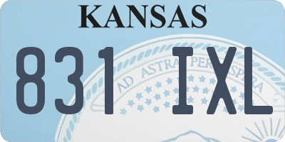 KS license plate 831IXL