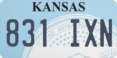 KS license plate 831IXN