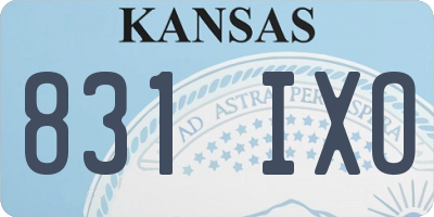KS license plate 831IXO