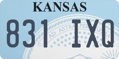 KS license plate 831IXQ
