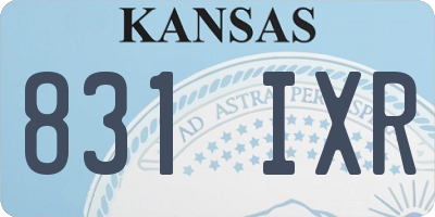 KS license plate 831IXR