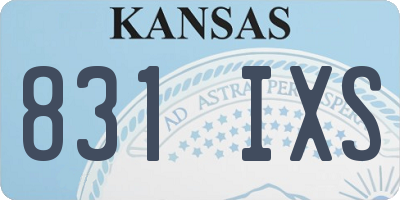 KS license plate 831IXS