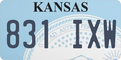 KS license plate 831IXW