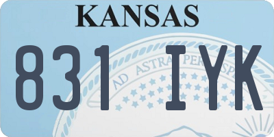 KS license plate 831IYK