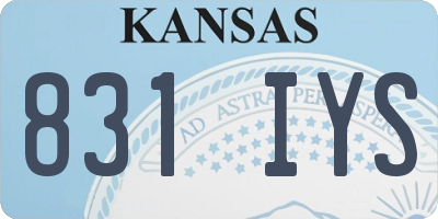 KS license plate 831IYS