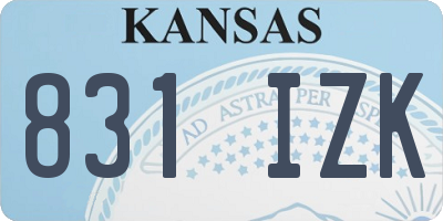 KS license plate 831IZK