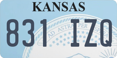 KS license plate 831IZQ