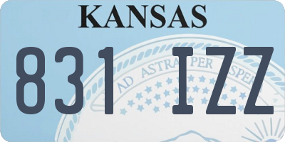 KS license plate 831IZZ