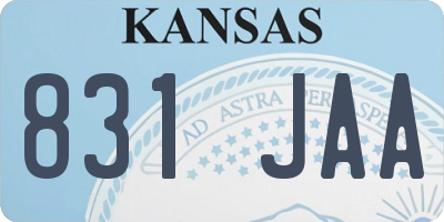 KS license plate 831JAA