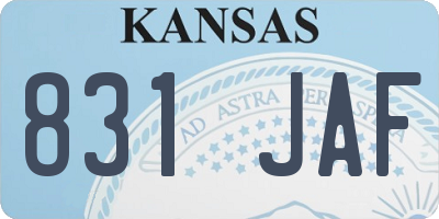 KS license plate 831JAF