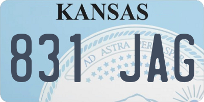 KS license plate 831JAG