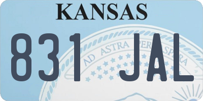 KS license plate 831JAL