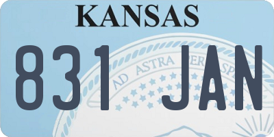 KS license plate 831JAN