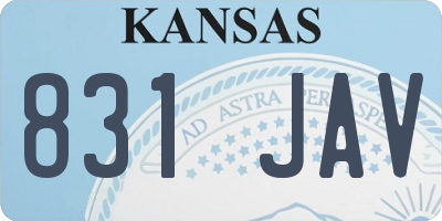 KS license plate 831JAV