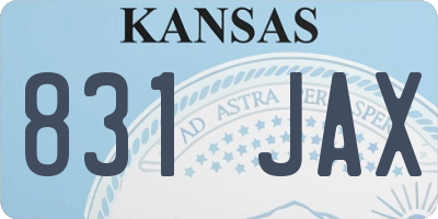 KS license plate 831JAX