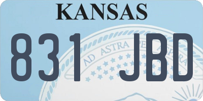 KS license plate 831JBD
