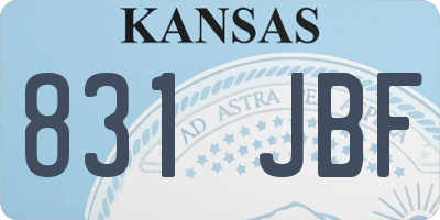 KS license plate 831JBF