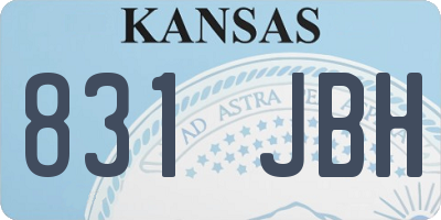 KS license plate 831JBH